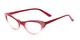 Angle of The Paulina in Red Fade, Women's Cat Eye Reading Glasses