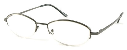 Angle of The Fort Wayne in Grey, Women's and Men's Oval Reading Glasses