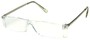 Angle of The Denver in Clear and Silver, Women's and Men's Rectangle Reading Glasses