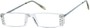 Angle of The Kate in Clear/Silver, Women's Rectangle Reading Glasses