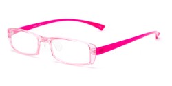 Angle of The Elspeth in Pink, Women's and Men's Rectangle Reading Glasses