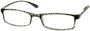 Angle of The Sawyer in Grey Stripe, Women's and Men's Rectangle Reading Glasses