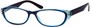Angle of The Becca in Blue/Clear, Women's and Men's Retro Square Reading Glasses
