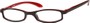 Angle of The Devonshire in Black/Red, Women's Rectangle Reading Glasses