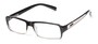 Angle of The Executive in Black Fade/White, Men's Rectangle Reading Glasses
