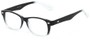 Angle of The Orson in Black/Clear, Women's and Men's Retro Square Reading Glasses