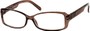 Angle of The Courtney in Brown, Women's Rectangle Reading Glasses