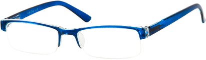 Angle of The Coventry in Blue/Clear, Women's and Men's Rectangle Reading Glasses