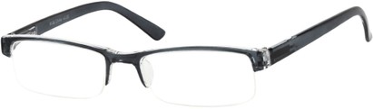 Angle of The Coventry in Grey/Clear, Women's and Men's Rectangle Reading Glasses
