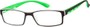 Angle of The Zionsville in Green, Women's and Men's Rectangle Reading Glasses