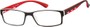 Angle of The Zionsville in Red, Women's and Men's Rectangle Reading Glasses