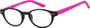 Angle of The Winston in Black/Pink, Women's and Men's Round Reading Glasses