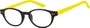 Angle of The Winston in Black/Yellow, Women's and Men's Round Reading Glasses