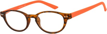 Angle of The Winston in Tortoise/Orange, Women's and Men's Round Reading Glasses