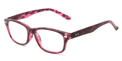 Angle of The Hickory in Pink Tortoise, Women's and Men's Rectangle Reading Glasses