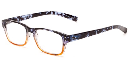 Angle of The Julian in Grey Tortoise/ Orange Fade, Women's and Men's Rectangle Reading Glasses