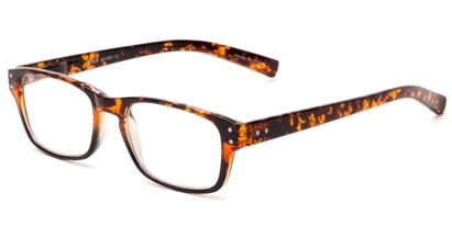 Angle of The Julian in Brown Tortoise Fade, Women's and Men's Rectangle Reading Glasses
