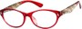 Angle of The Rebecca in Red, Women's Oval Reading Glasses