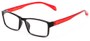 Angle of The Edgar in Black/Red, Women's and Men's Rectangle Reading Glasses