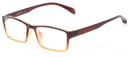 Angle of The Edgar in Brown Fade, Women's and Men's Rectangle Reading Glasses
