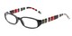 Angle of The Dory in Black/Stripe, Women's Rectangle Reading Glasses