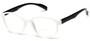 Angle of The Lucky Bifocal in White/Black, Women's and Men's Round Reading Glasses