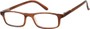 Angle of The Corey in Brown, Women's and Men's Rectangle Reading Glasses