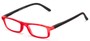 Angle of The Sylvia in Red/Black, Women's and Men's Rectangle Reading Glasses