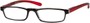 Angle of The Duvall in Black/Red, Women's and Men's Rectangle Reading Glasses