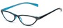 Angle of The Megan in Black/Blue, Women's Cat Eye Reading Glasses