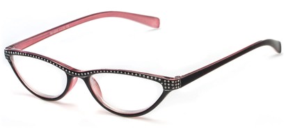 Angle of The Megan in Black/Pink, Women's Cat Eye Reading Glasses