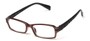 Angle of The Hamlet in Brown/Black, Women's and Men's Rectangle Reading Glasses