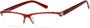 Angle of The Gershwin in Red/Clear, Women's and Men's Rectangle Reading Glasses
