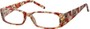 Angle of The Stacey in Red Paisley, Women's Rectangle Reading Glasses