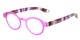 Angle of The Ari in Pink with Stripes, Women's Round Reading Glasses