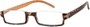 Angle of The Barlow in Orange Tortoise, Women's Rectangle Reading Glasses