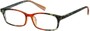 Angle of The Maria in Orange Floral, Women's Rectangle Reading Glasses