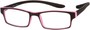 Angle of The Macintosh Hanging Reader in Black with Pink, Women's and Men's Rectangle Reading Glasses