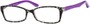 Angle of The Sassy in Leopard/Purple, Women's Rectangle Reading Glasses