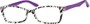 Angle of The Sassy in Zebra/Purple, Women's Rectangle Reading Glasses