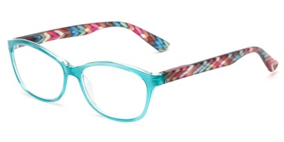 Angle of The Lilac in Blue, Women's Cat Eye Reading Glasses