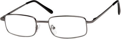 Angle of The Dudley in Grey, Women's and Men's Rectangle Reading Glasses