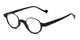 Angle of The Raegan in Black, Women's and Men's Round Reading Glasses