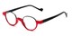 Angle of The Raegan in Red/Black, Women's and Men's Round Reading Glasses