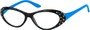 Angle of The Annabelle in Blue/Tortoise, Women's Cat Eye Reading Glasses