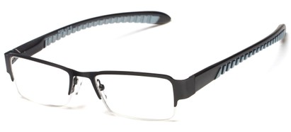 Angle of The Roswell in Black/Grey, Women's and Men's Rectangle Reading Glasses