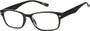 Angle of The Perth in Black, Women's and Men's Rectangle Reading Glasses