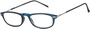 Angle of The Palermo in Blue/Black Fade with Silver, Women's and Men's Rectangle Reading Glasses