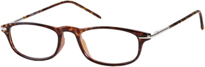 Angle of The Palermo in Brown Tortoise/Silver, Women's and Men's Rectangle Reading Glasses
