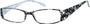 Angle of The Ramona in Black/White Floral, Women's Rectangle Reading Glasses